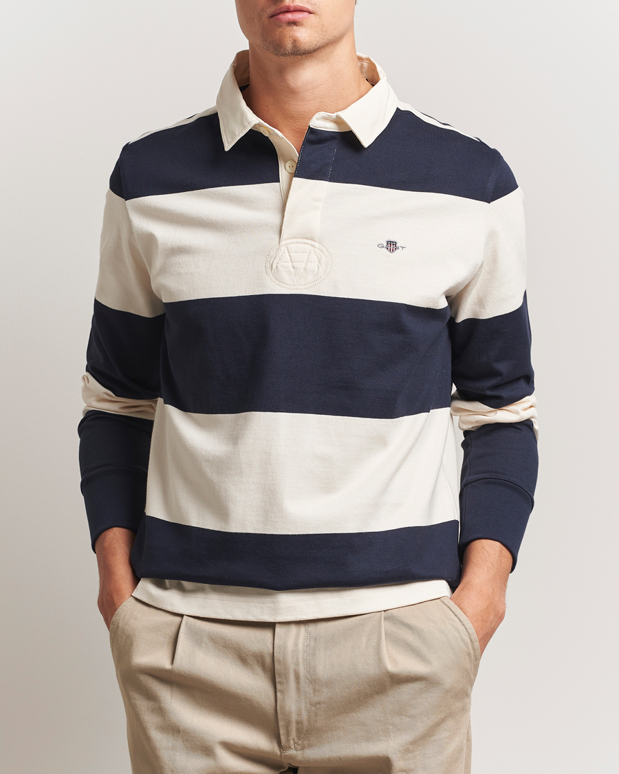 Herre | Trøjer | GANT | Barstriped Rugger Evening Blue