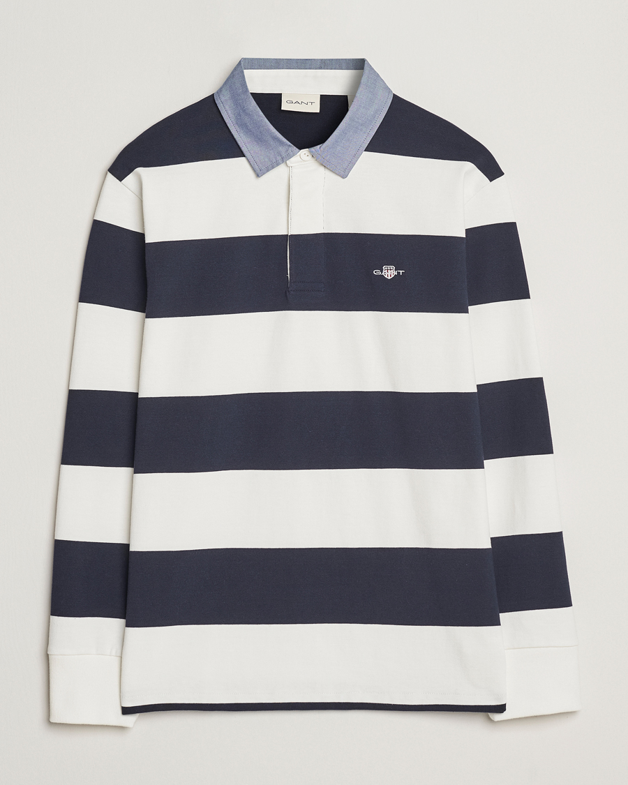 Herre | Trøjer | Gant | Chambray Barstriped Rugger Eggshell
