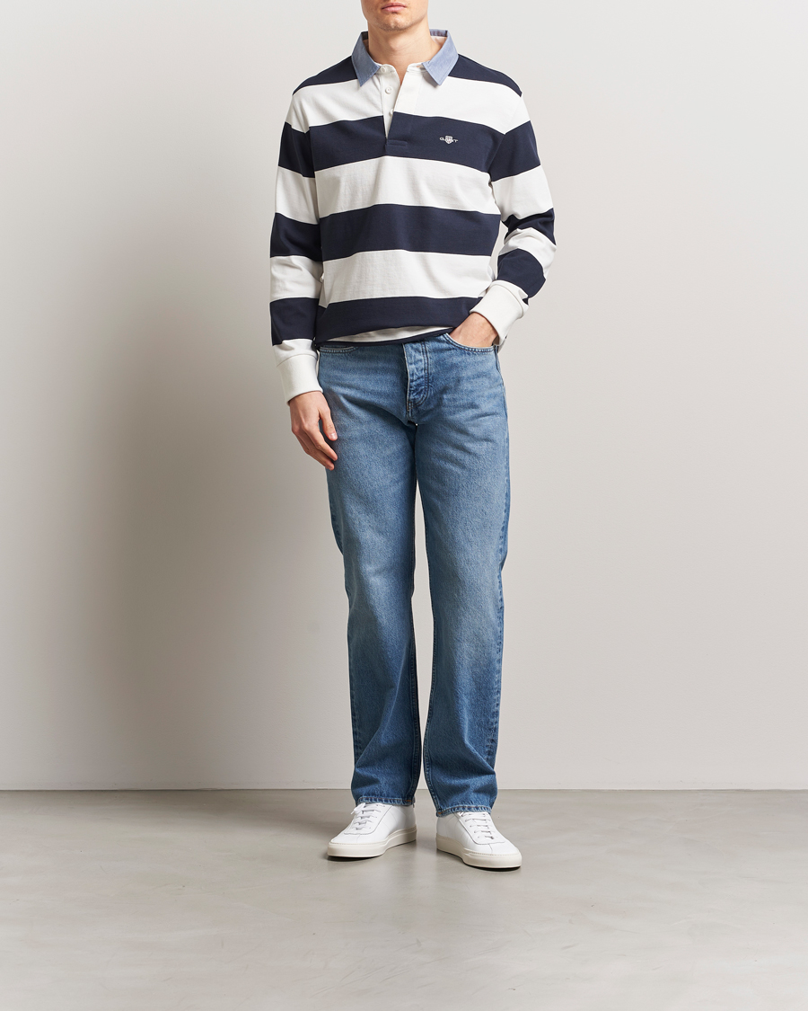 Herre | Trøjer | Gant | Chambray Barstriped Rugger Eggshell