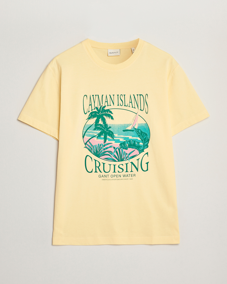 Herre | T-Shirts | GANT | Printed T-Shirt Dusty Yellow