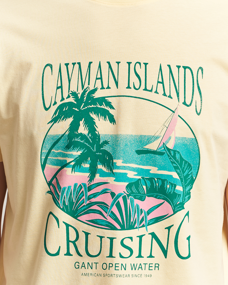 Herre | T-Shirts | GANT | Printed T-Shirt Dusty Yellow