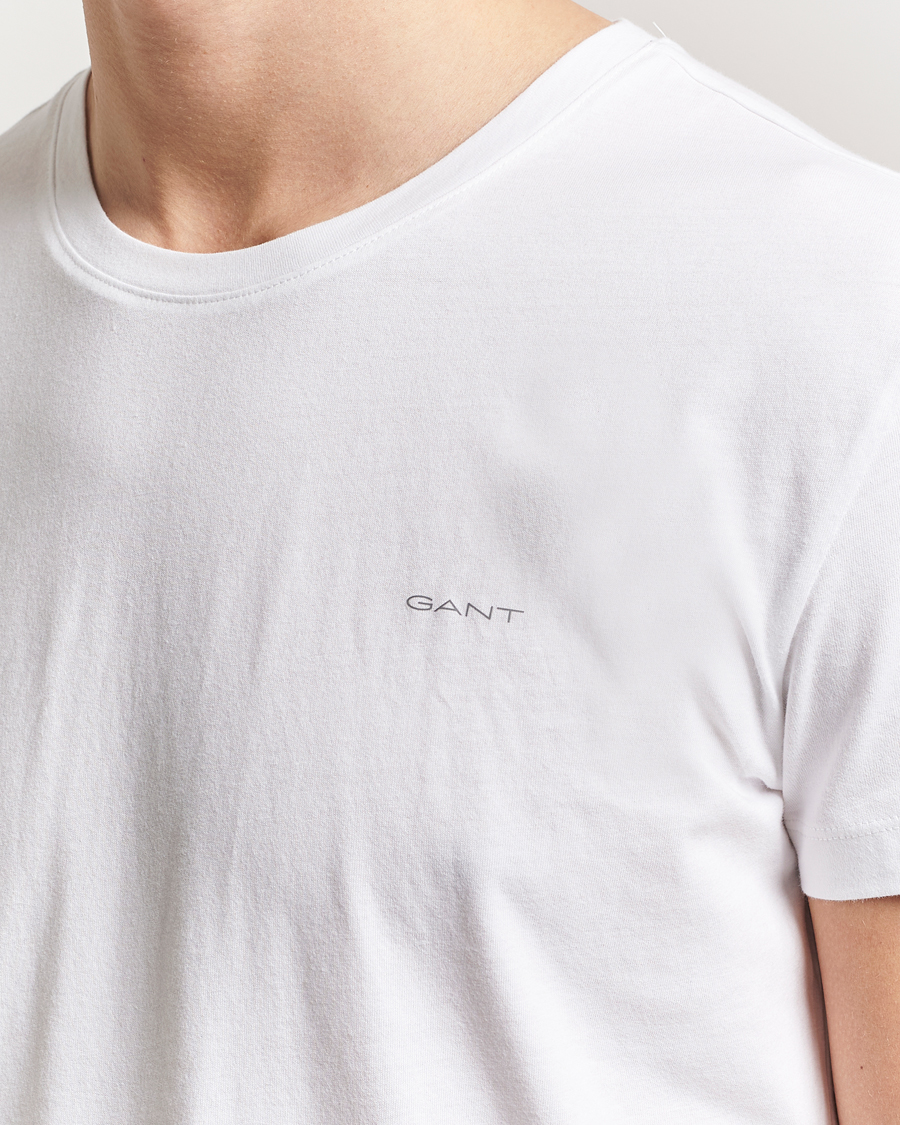 Herre | T-Shirts | GANT | 2-Pack Crew Neck T-Shirt Navy/White