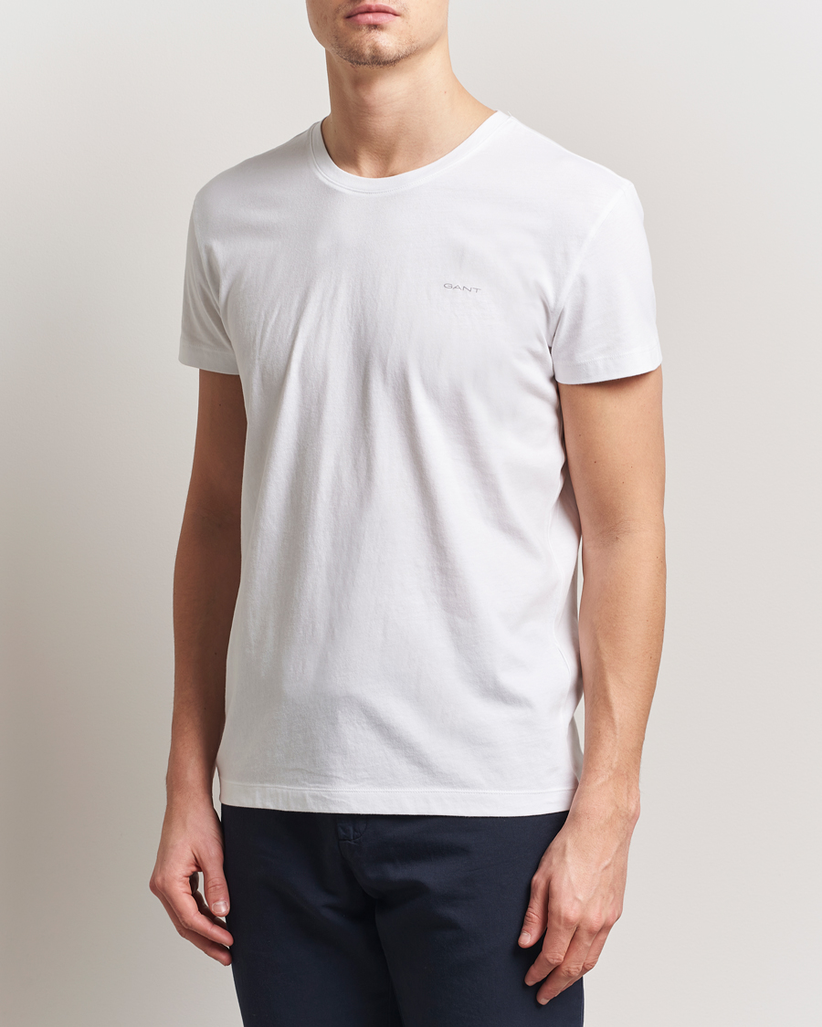 Herre | T-Shirts | Gant | 2-Pack Crew Neck T-Shirt Black/White