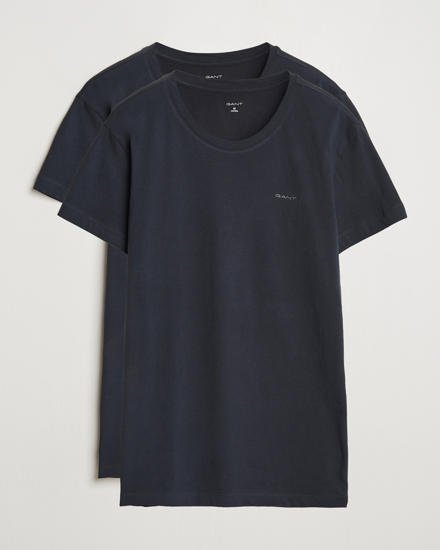 Herre | T-Shirts | Gant | 2-Pack Crew Neck T-Shirt Black