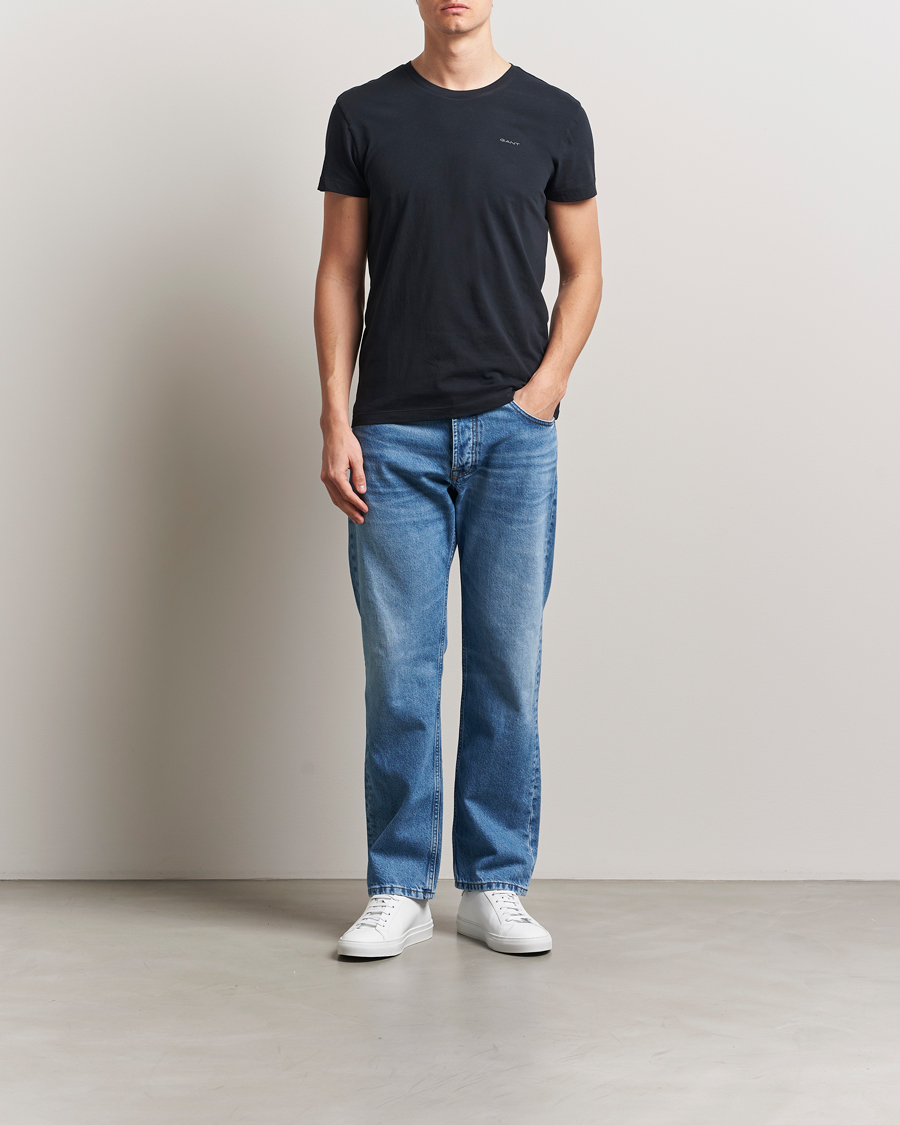 Herre | T-Shirts | Gant | 2-Pack Crew Neck T-Shirt Black