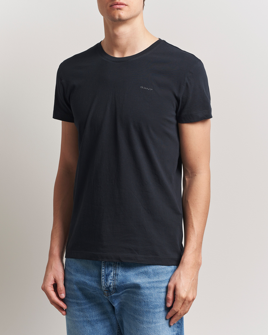 Herre | T-Shirts | Gant | 2-Pack Crew Neck T-Shirt Black