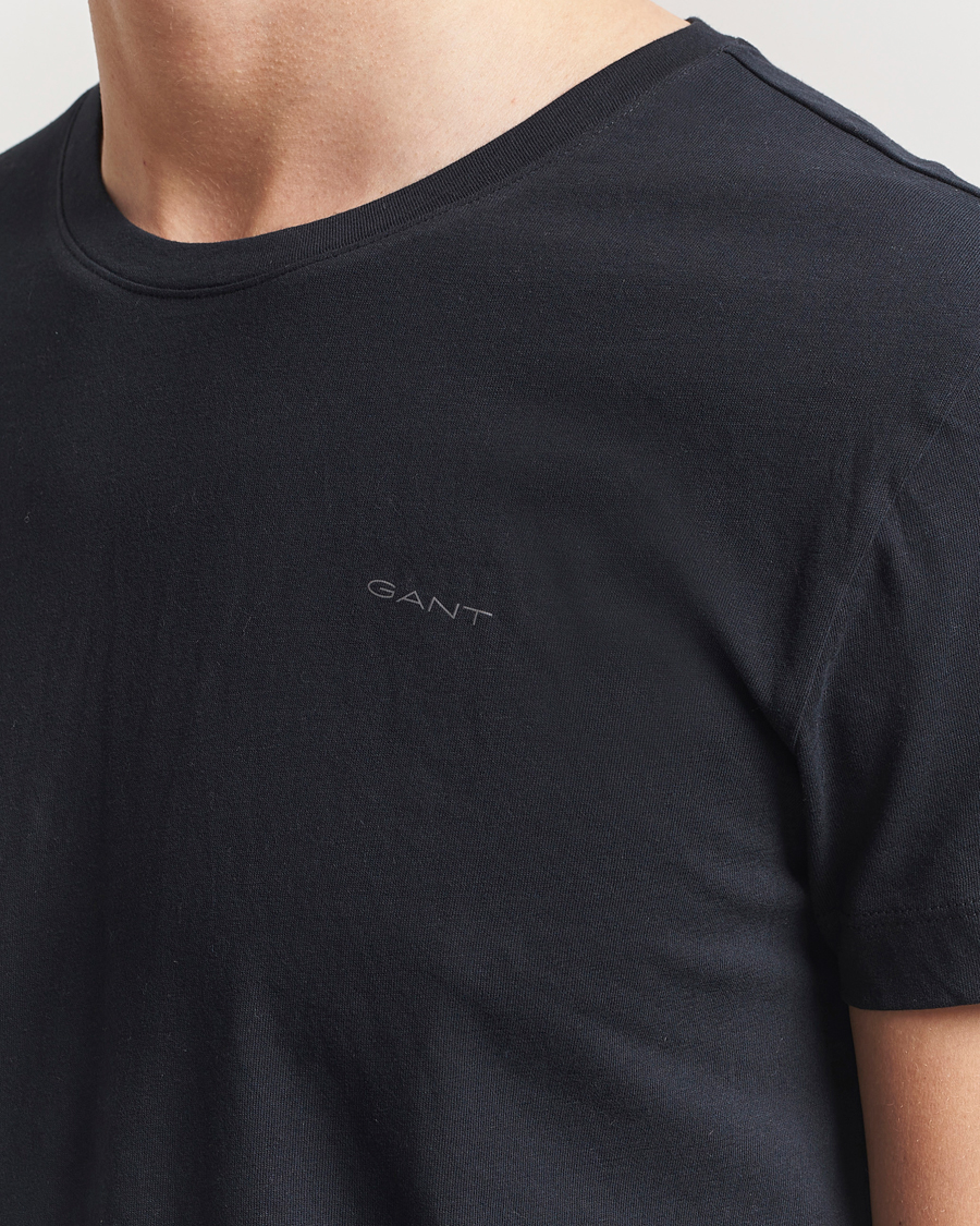 Herre | T-Shirts | Gant | 2-Pack Crew Neck T-Shirt Black