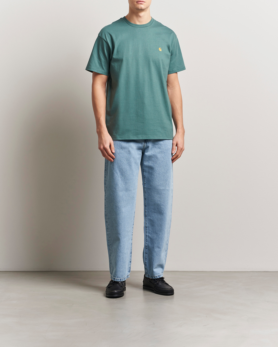 Herre | T-Shirts | Carhartt WIP | Chase Short Sleeve T-Shirt Silver Pine