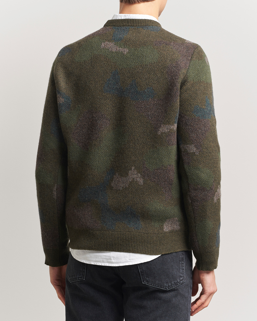 Herre | Trøjer | Woolrich | Lambswool Crewneck by Todd Snyder Green Camo