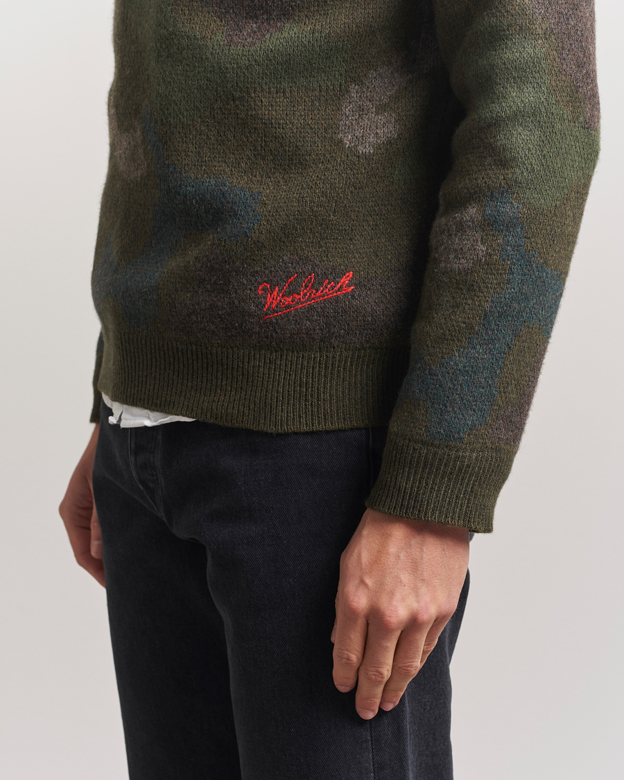 Herre | Trøjer | Woolrich | Lambswool Crewneck by Todd Snyder Green Camo