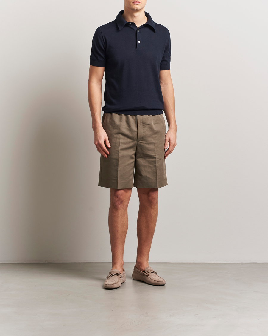 Herre | Trøjer | Zegna | Premium Cotton Knitted Polo Navy