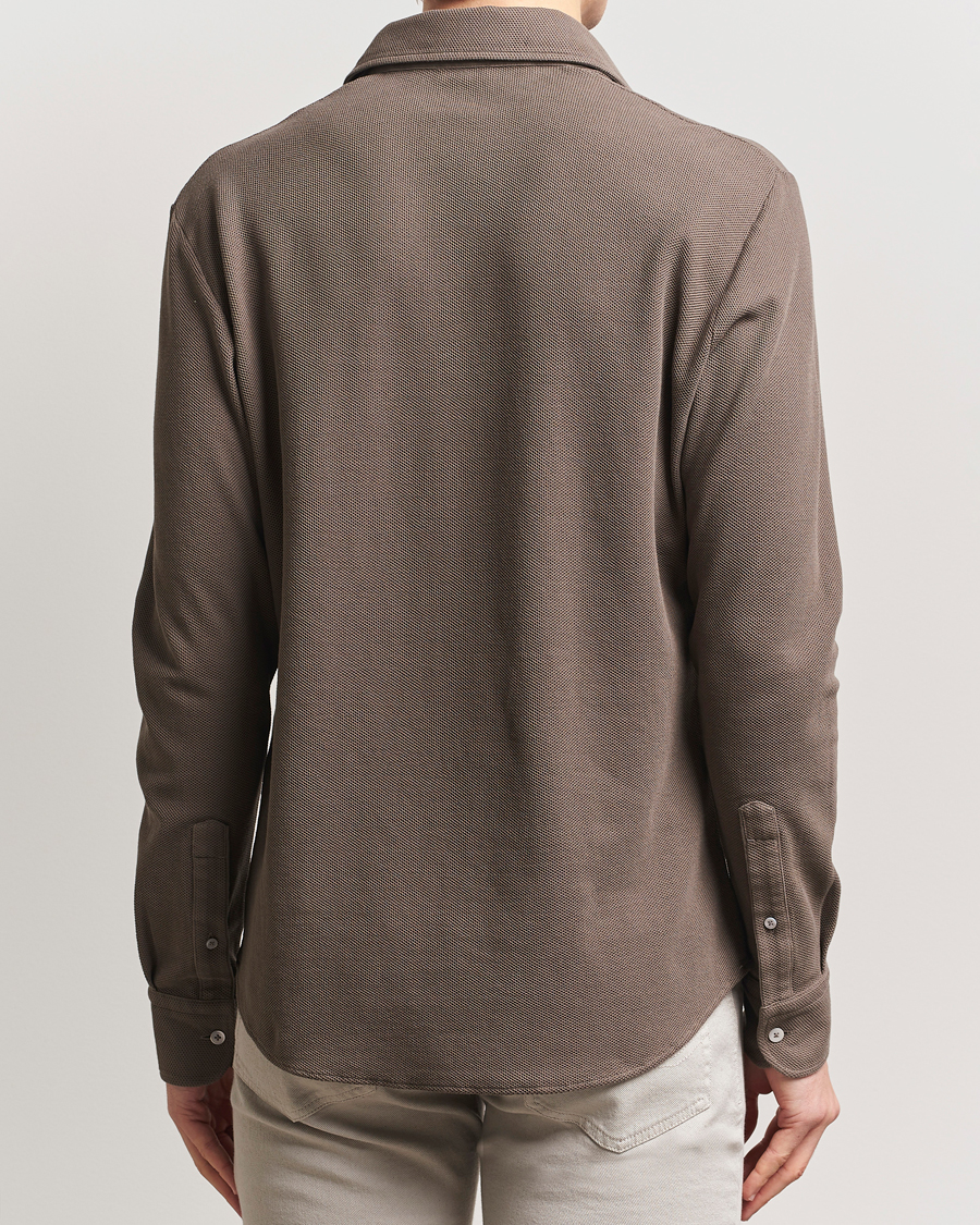 Herre | Trøjer | Zegna | Cotton Piquet Long Sleeve Polo Brown