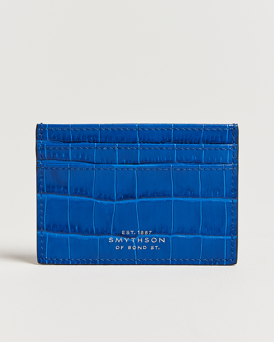 Herre | Smythson Mara Flat Cardholder Cerulean | Smythson | Mara Flat Cardholder Cerulean