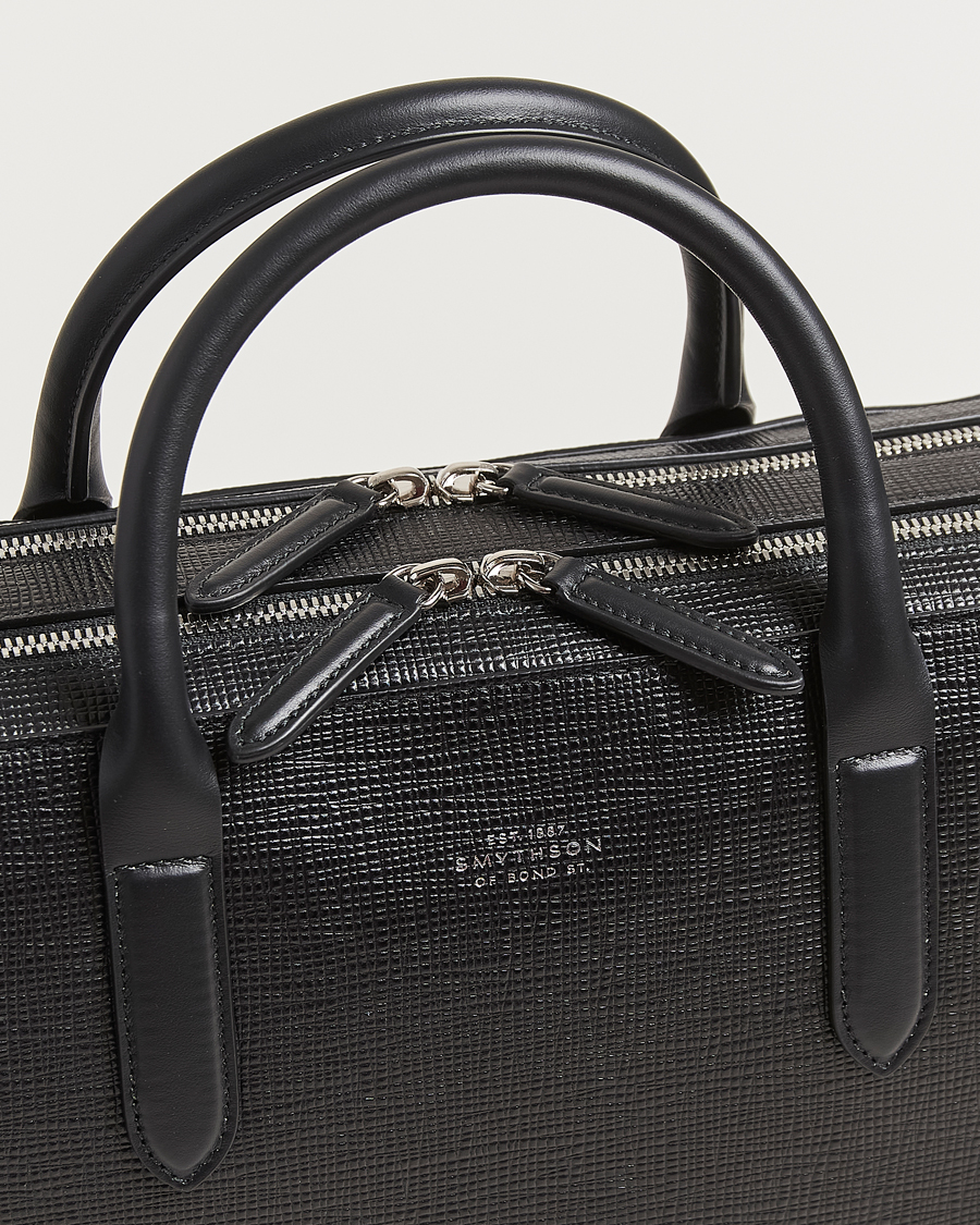 Herre | Tasker | Smythson | Panama Large Lightweight Briefcase Black