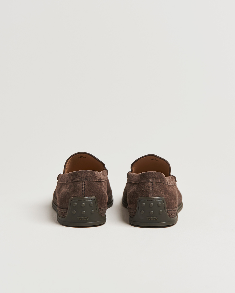 Herre | Tod's Raffia Loafer Dark Brown Suede | Tod's | Raffia Loafer Dark Brown Suede