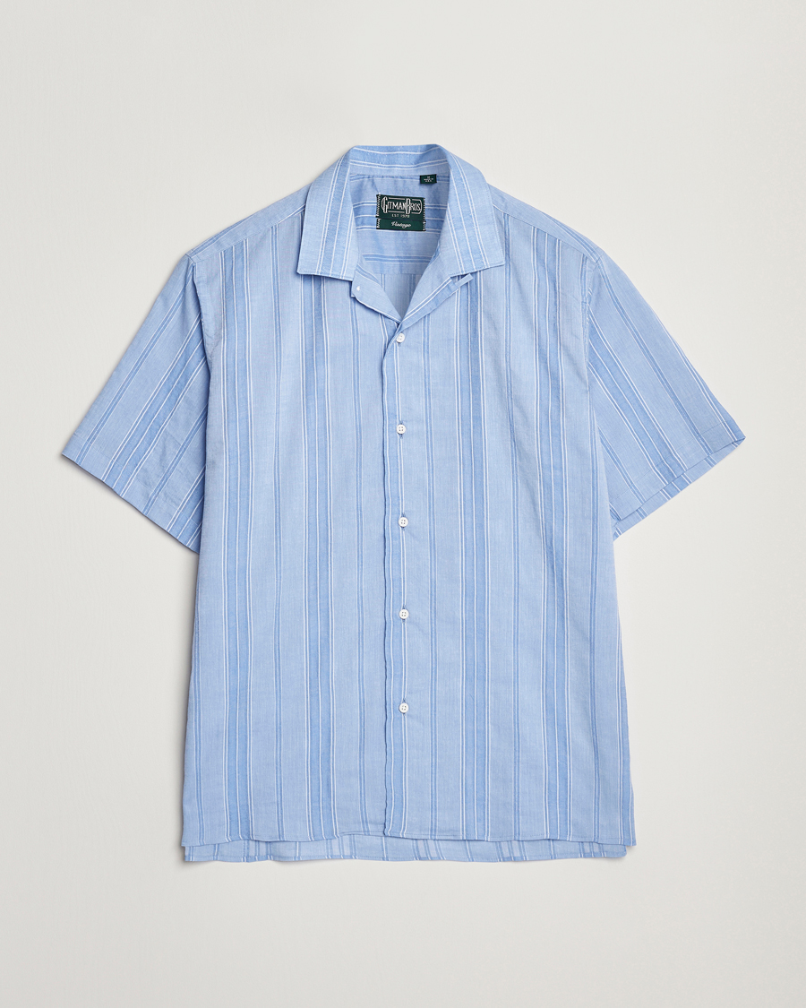 Herre | Skjorter | Gitman Vintage | Japanese Dobby Camp Shirt Light Blue