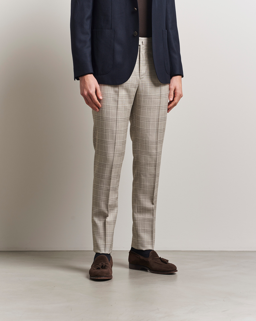 Herre | Bukser | PT01 | Gentleman Fit Check Wool Trousers Beige