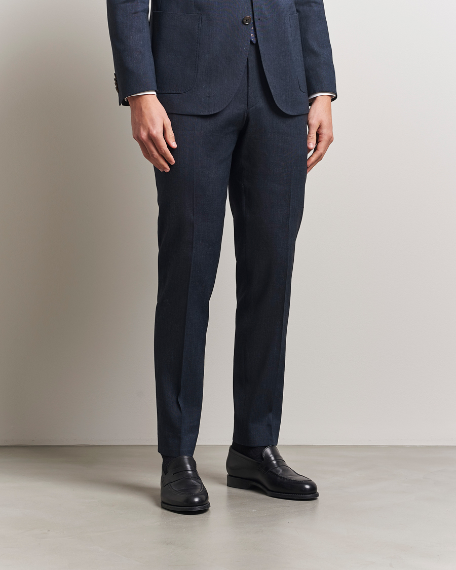 Herre | Bukser | Morris | Heritage Linen Suit Trousers Navy