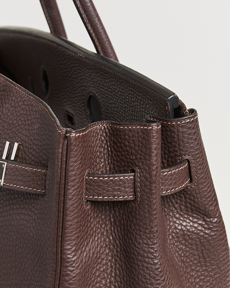 Herre | Hermès Pre-Owned Birkin 35 Taurillon Clemence Handbag Ebene | Hermès Pre-Owned | Birkin 35 Taurillon Clemence Handbag Ebene