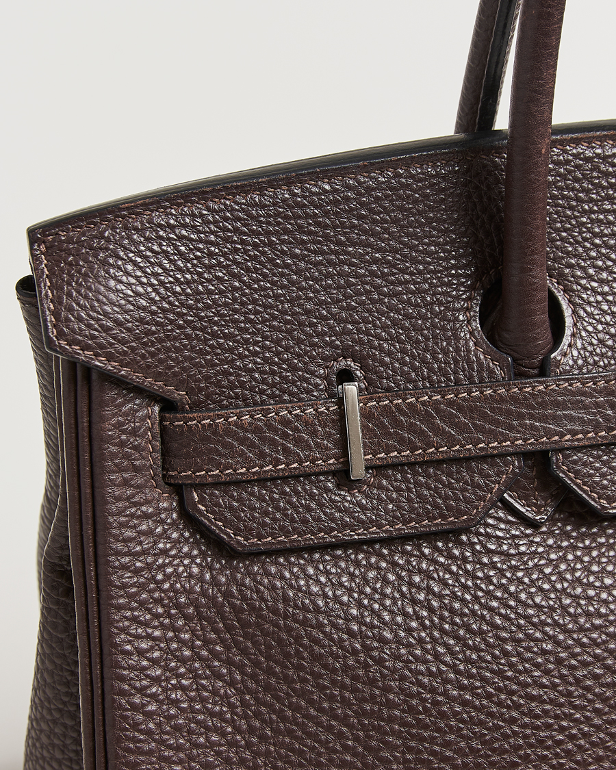 Herre | Hermès Pre-Owned Birkin 35 Taurillon Clemence Handbag Ebene | Hermès Pre-Owned | Birkin 35 Taurillon Clemence Handbag Ebene