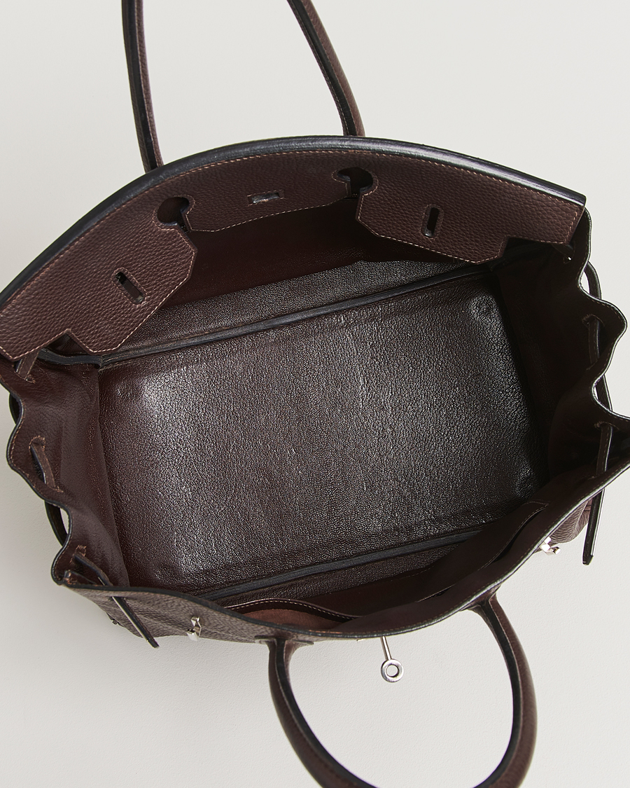Herre | Hermès Pre-Owned Birkin 35 Taurillon Clemence Handbag Ebene | Hermès Pre-Owned | Birkin 35 Taurillon Clemence Handbag Ebene