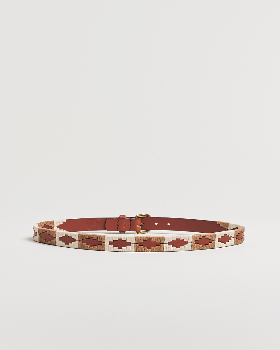 Herre | Bælter | Pampeano | Skinny Hand Stitched Leather Belt 2,5cm Brown