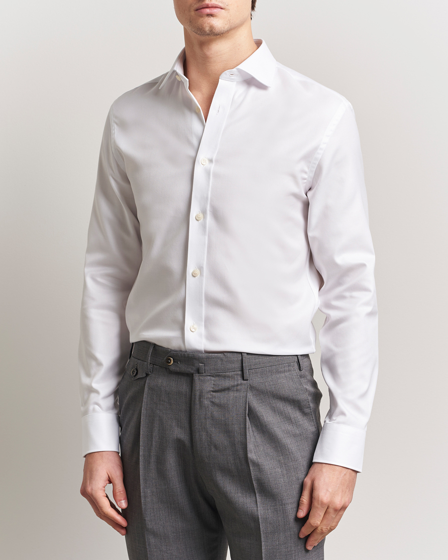 Herre | Skjorter | Tiger of Sweden | Adley Structured Slim Fit Cut Away Shirt White