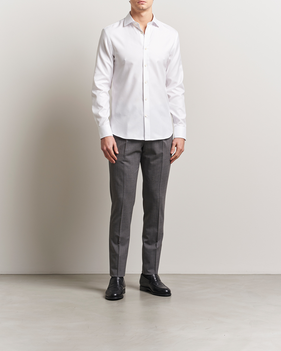Herre | Skjorter | Tiger of Sweden | Adley Structured Slim Fit Cut Away Shirt White