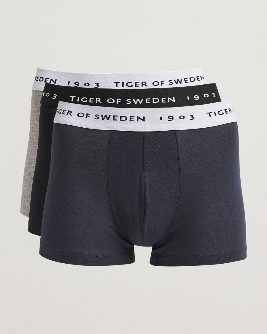 Herre | Undertøj | Tiger of Sweden | Hermod Cotton 3-Pack Boxer Brief Black/Navy/Grey