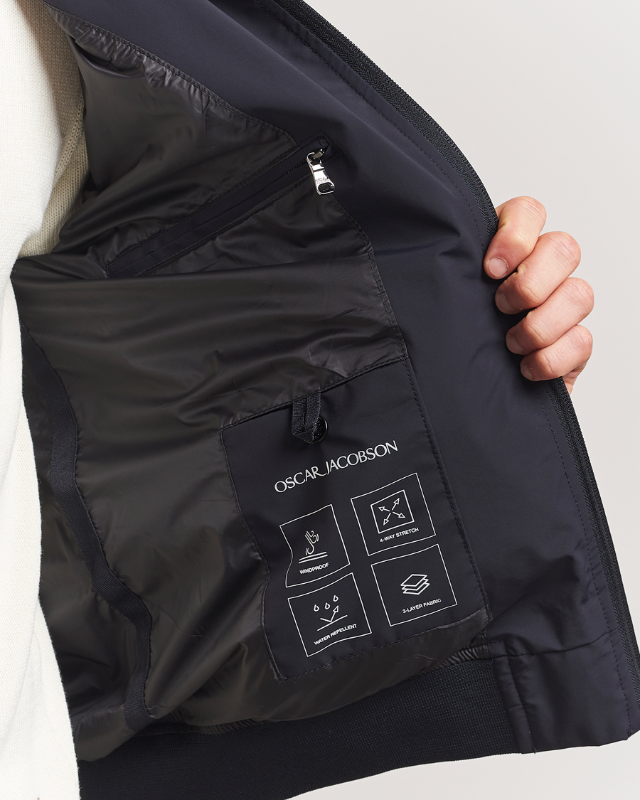 Herre | Jakker | Oscar Jacobson | Bomber Nylon Jacket Navy