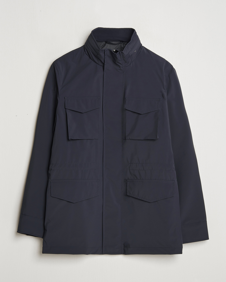 Herre | Jakker | Oscar Jacobson | M65 Nylon Field Jacket Navy