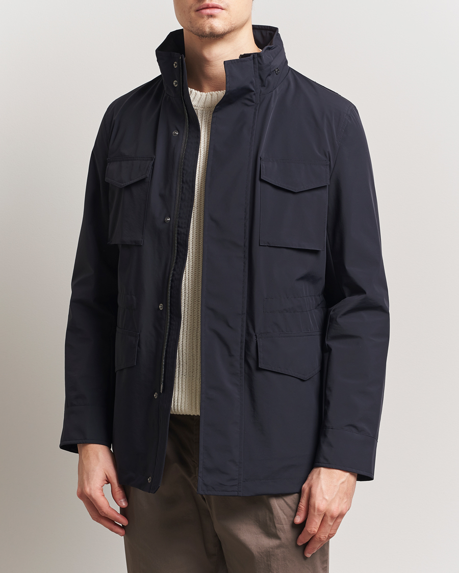 Herre | Jakker | Oscar Jacobson | M65 Nylon Field Jacket Navy