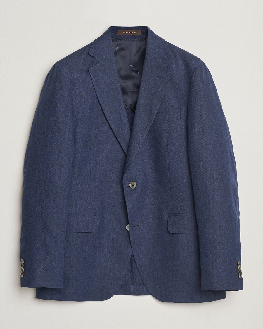 Herre | Blazere & jakker | Oscar Jacobson | Ferry Soft Linen Blazer Navy