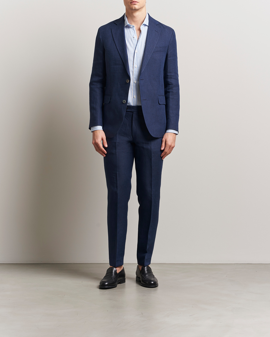 Herre | Blazere & jakker | Oscar Jacobson | Ferry Soft Linen Blazer Navy