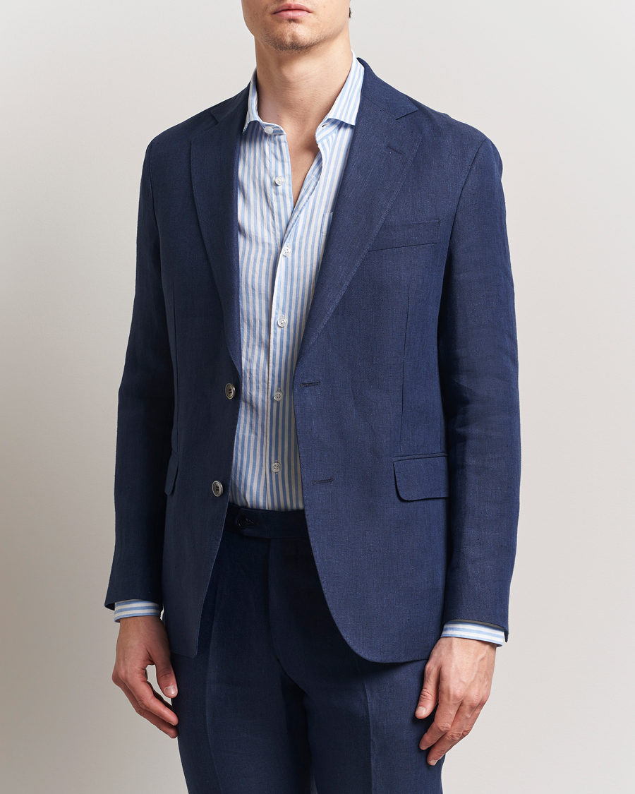 Herre | Blazere & jakker | Oscar Jacobson | Ferry Soft Linen Blazer Navy