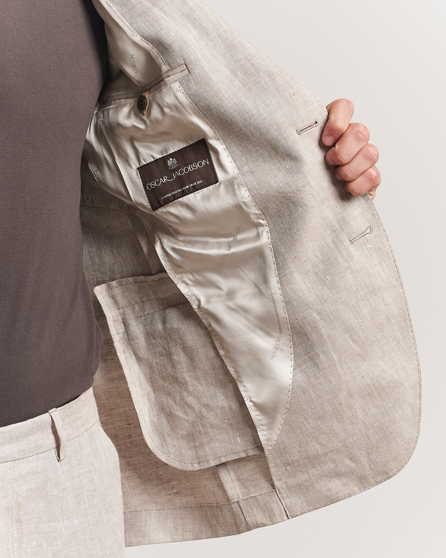 Herre | Blazere & jakker | Oscar Jacobson | Ferry Soft Linen Blazer Beige