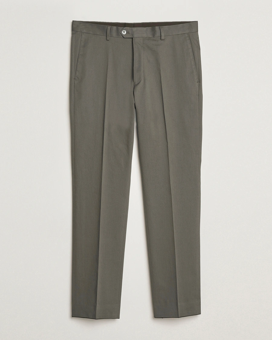 Herre | Chinos | Oscar Jacobson | Dandy Cotton Trousers Olive