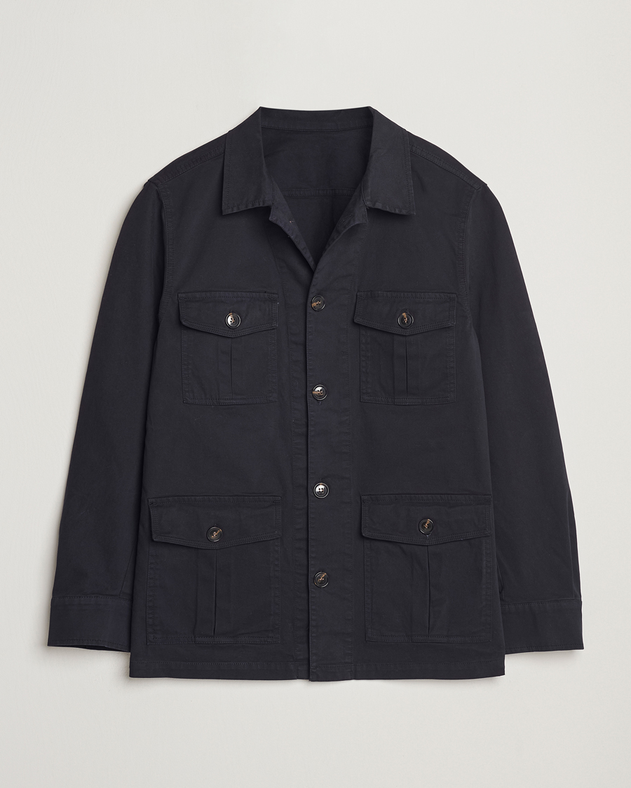 Herre | Skjorter | Oscar Jacobson | Safari Shirt Jacket Navy