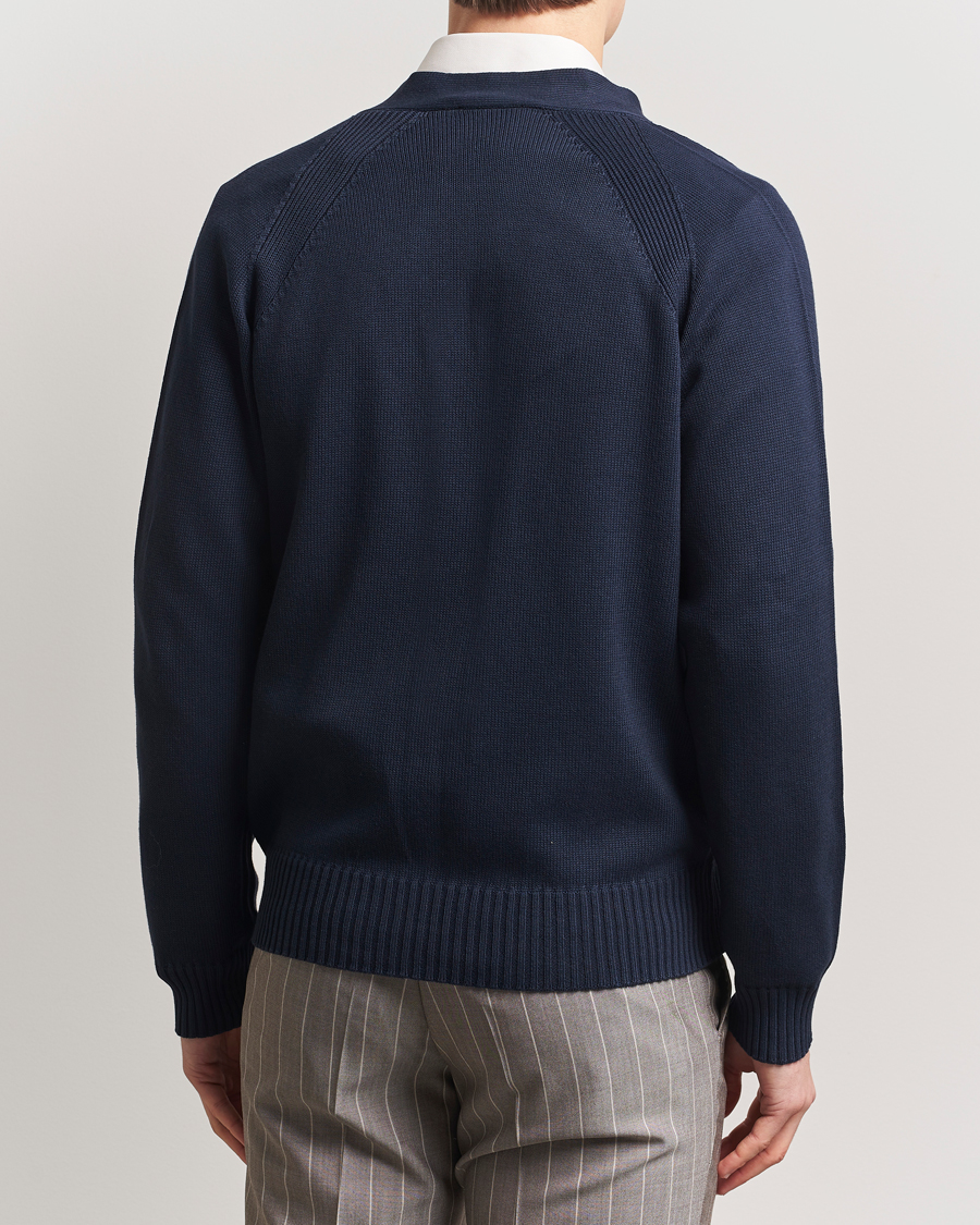 Herre | Trøjer | Oscar Jacobson | Hover Cotton Cardigan Navy