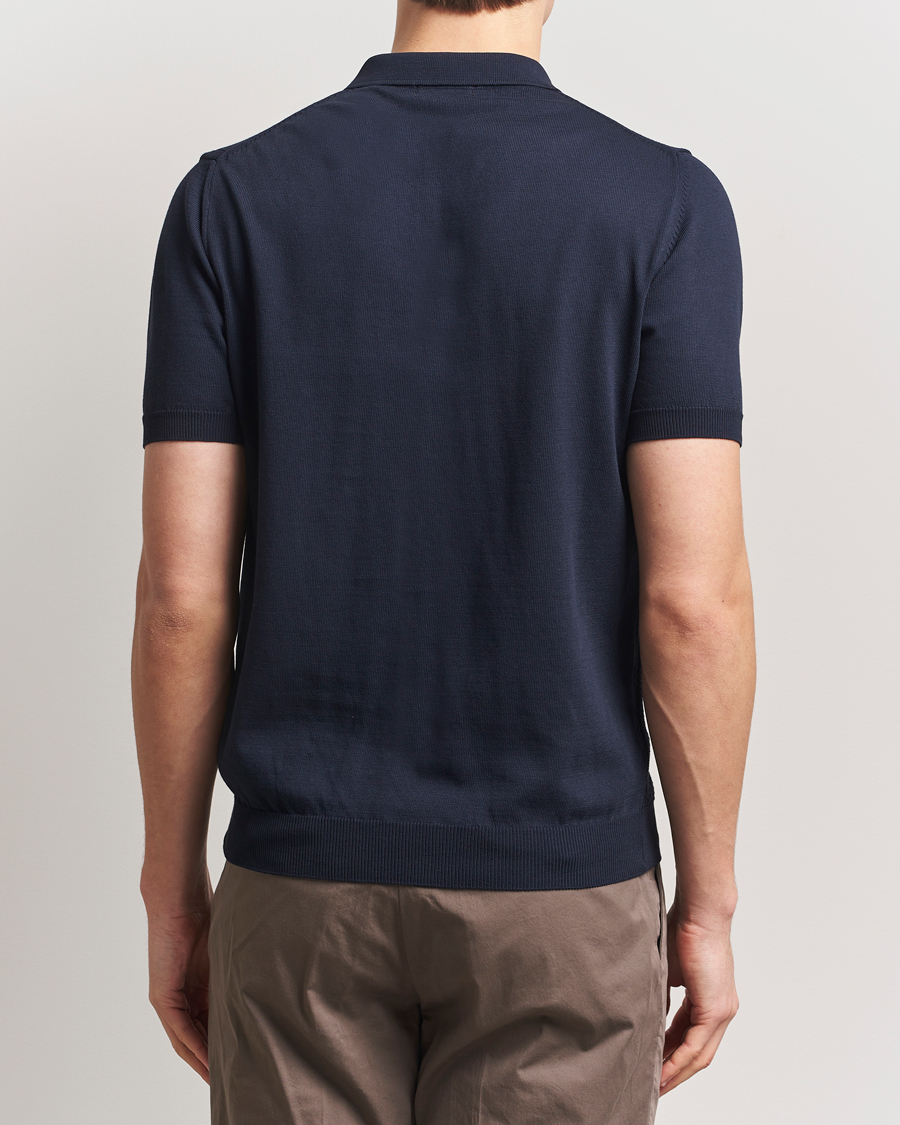 Herre | Polotrøjer | Oscar Jacobson | Barto Structured Cotton Polo Navy