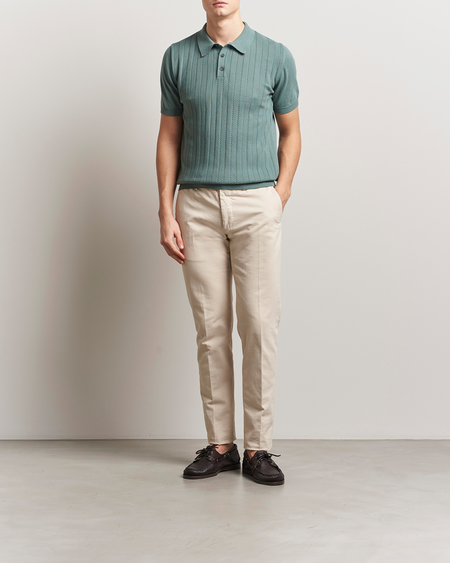 Herre | Polotrøjer | Oscar Jacobson | Barto Structured Cotton Polo Light Green