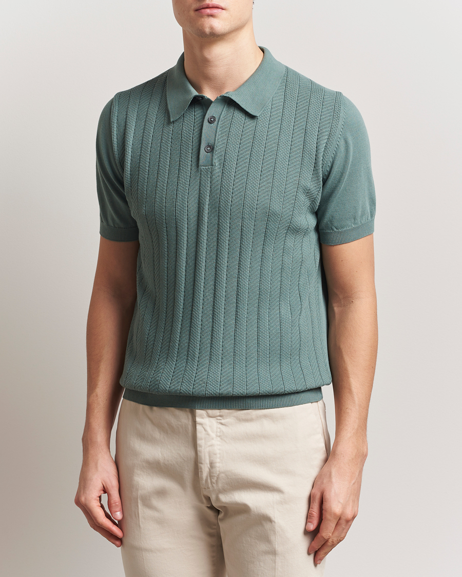 Herre | Polotrøjer | Oscar Jacobson | Barto Structured Cotton Polo Light Green