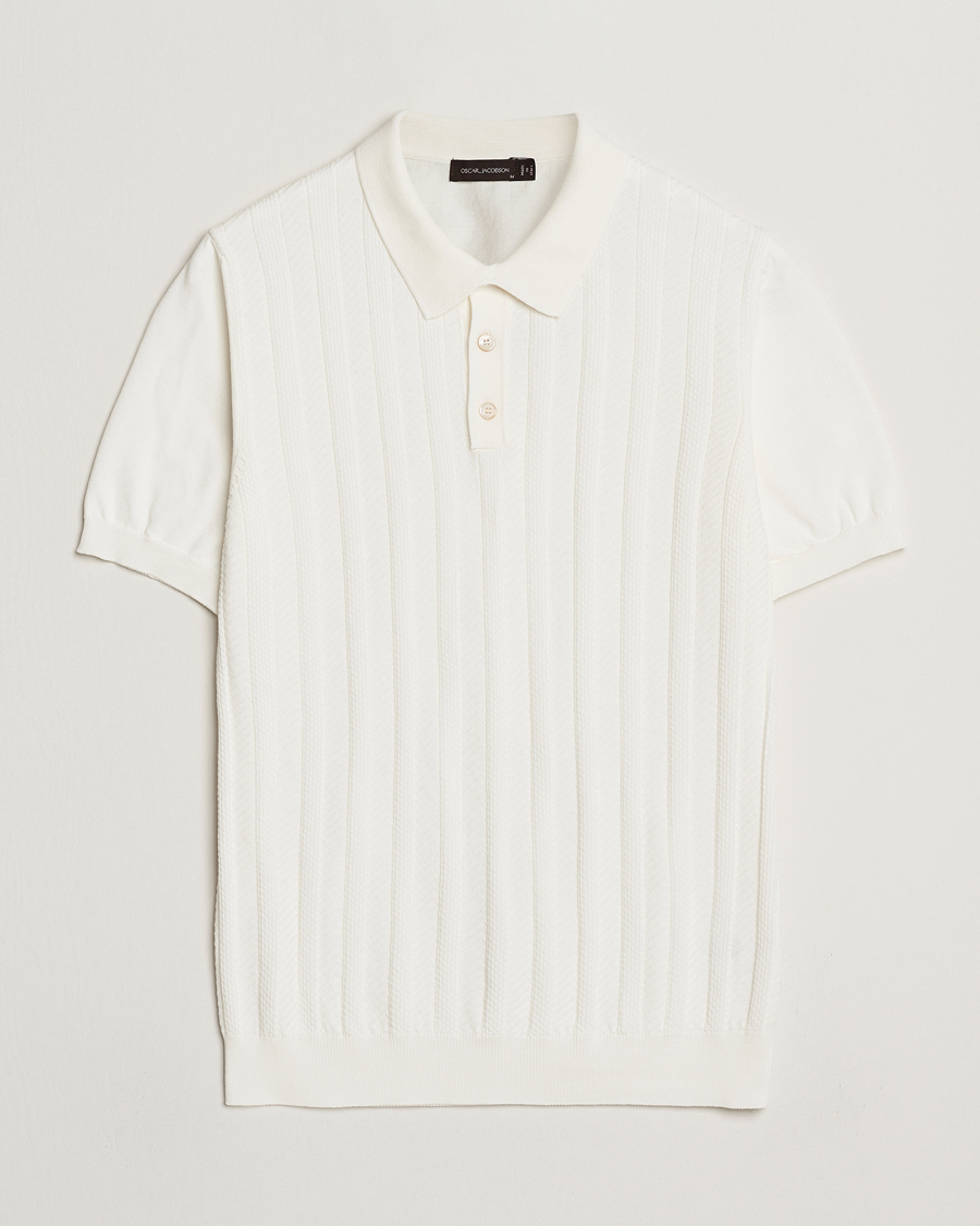Herre | Polotrøjer | Oscar Jacobson | Barto Structured Cotton Polo Snow White