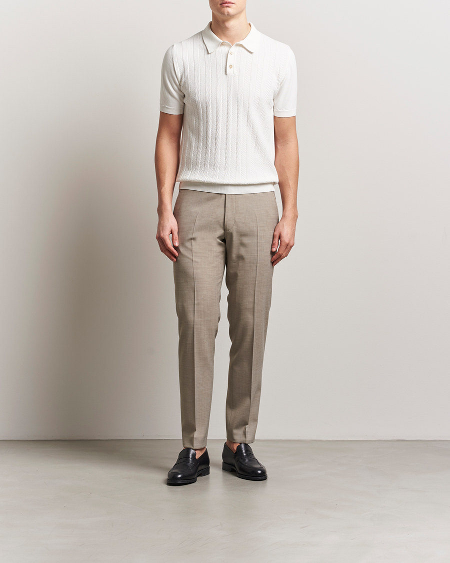 Herre | Polotrøjer | Oscar Jacobson | Barto Structured Cotton Polo Snow White