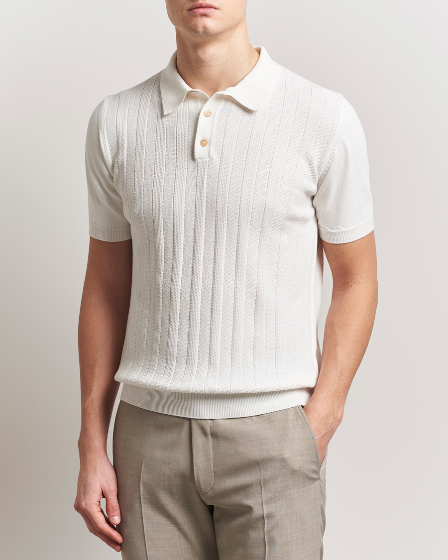 Herre | Polotrøjer | Oscar Jacobson | Barto Structured Cotton Polo Snow White