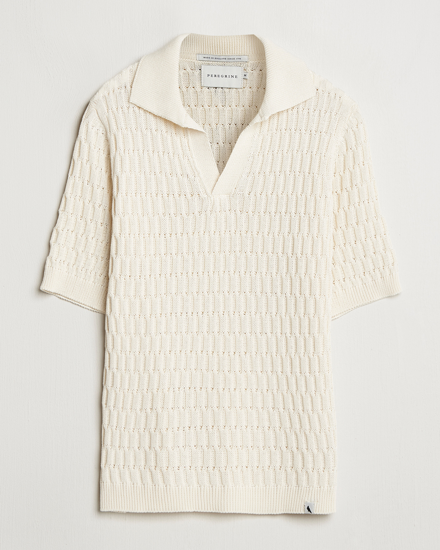 Herre | Polotrøjer | Peregrine | Cove Knitted Cotton Polo Shirt White