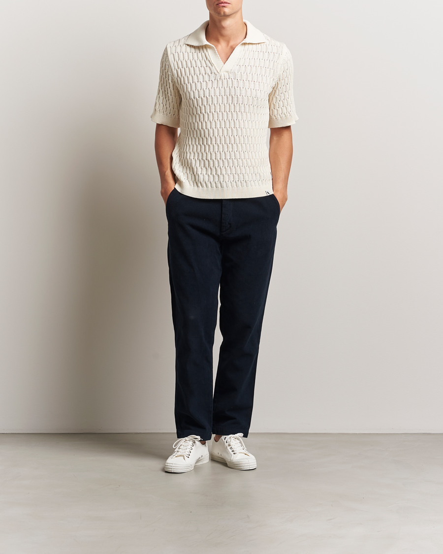 Herre | Polotrøjer | Peregrine | Cove Knitted Cotton Polo Shirt White