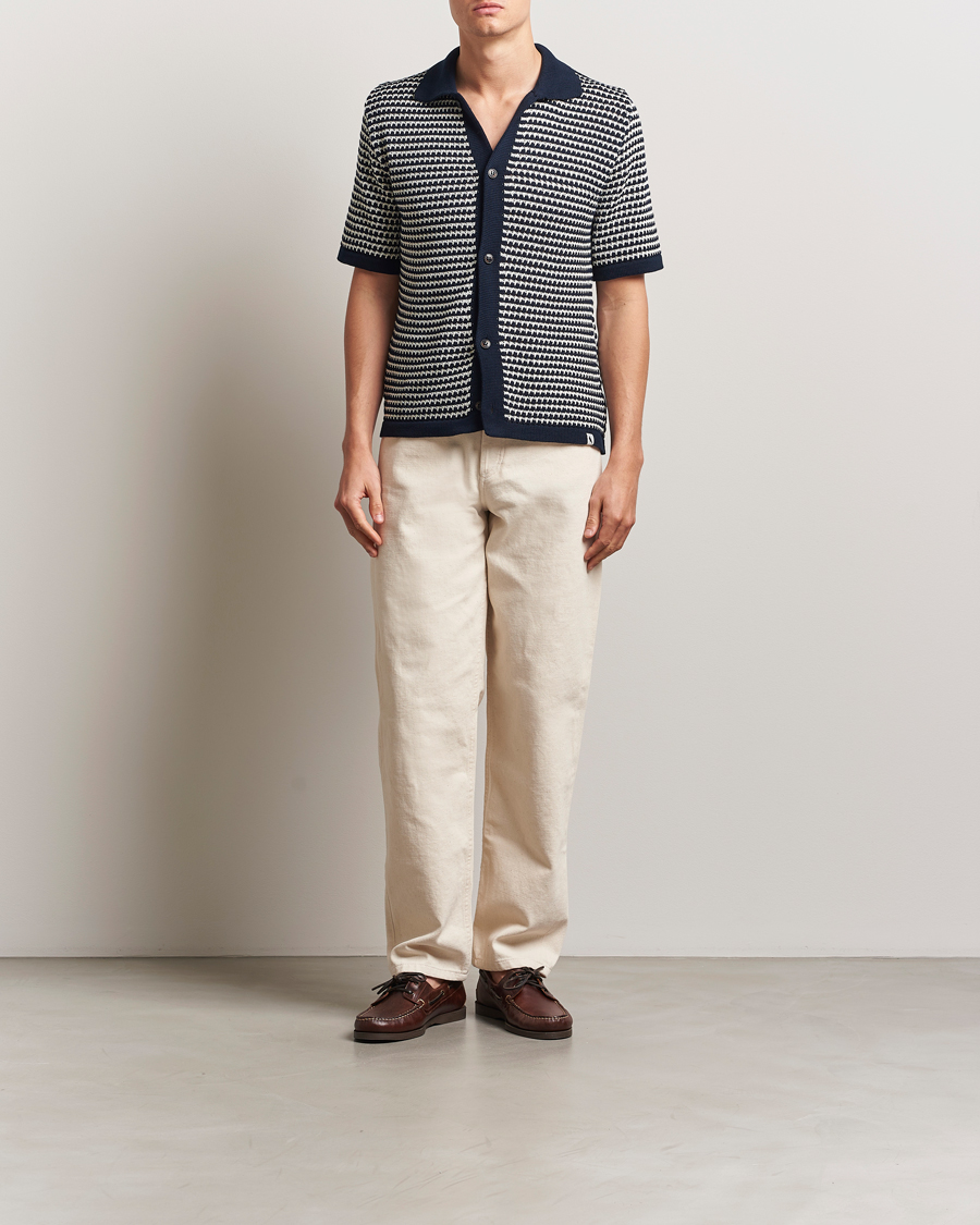 Herre | Skjorter | Peregrine | Island Crochet Knitted Shirt Navy