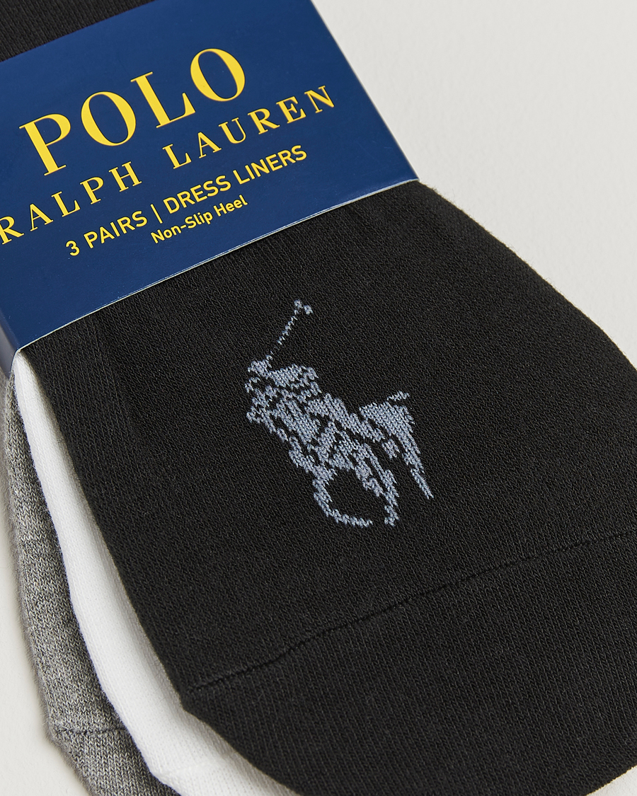 Herre | Undertøj | Polo Ralph Lauren | 3-Pack No Show Big Pony Pony Socks Black/White/Grey