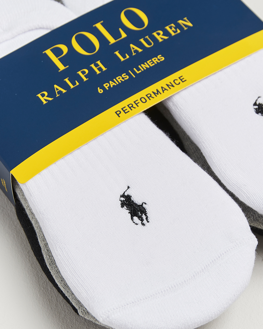 Herre | Undertøj | Polo Ralph Lauren | 6-Pack No Show Big Pony Pony Socks Black/White/Grey